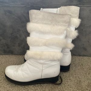 White fluffy boots